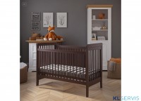 Кроватка колесо-качалка полностью из натурального дерева Bambini 03