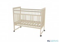 Кроватка колесо-качалка полностью из натурального дерева Bambini 03
