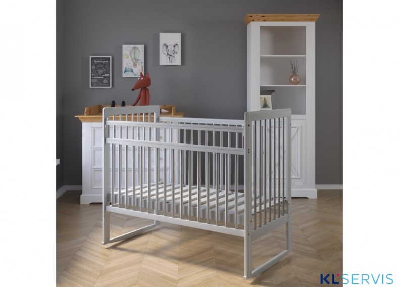 Кроватка колесо-качалка полностью из натурального дерева Bambini 03