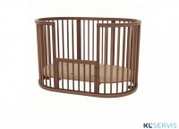 Кроватка детская овальная Bambini Арт. 141 (с маятником, трансформер, детский манеж)