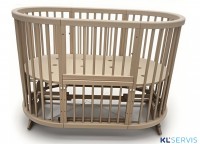 Кроватка детская овальная Bambini Арт. 141 (с маятником, трансформер, детский манеж)