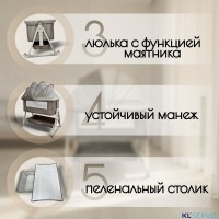 Детская кроватка 5в1 BubaGO Elva 