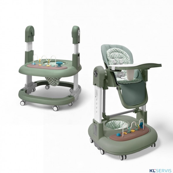 Стул для кормления BubaGO William 3 в 1 качалка ходунки 