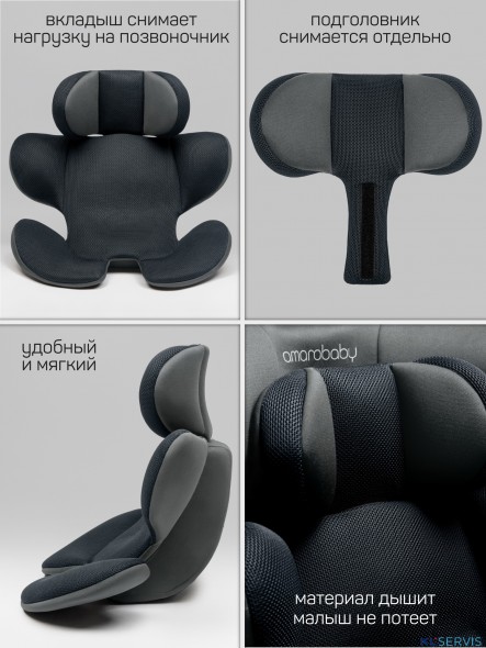 Детское Автокресло Amarobaby Defender, i-Size, 40-150 см