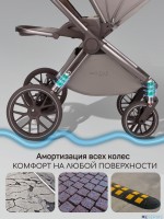 Коляска детская из экокожи 2в1 Amarobaby Motus Premium Ecco Exclusive