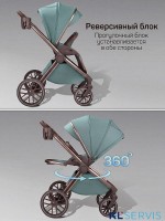 Коляска детская из экокожи 2в1 Amarobaby Motus Premium Ecco Exclusive