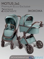 Коляска детская из экокожи 2в1 Amarobaby Motus Premium Ecco Exclusive