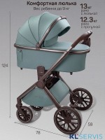 Коляска детская из экокожи 2в1 Amarobaby Motus Premium Ecco Exclusive