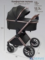 Коляска детская из экокожи 2в1 Amarobaby Motus Premium Ecco Exclusive