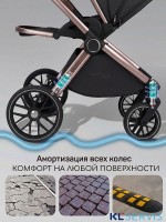 Коляска детская из экокожи 2в1 Amarobaby Motus Premium Ecco Exclusive