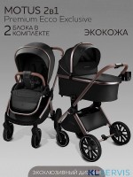 Коляска детская из экокожи 2в1 Amarobaby Motus Premium Ecco Exclusive