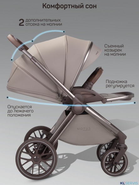 Коляска детская из экокожи 2в1 Amarobaby Motus Premium Ecco Exclusive