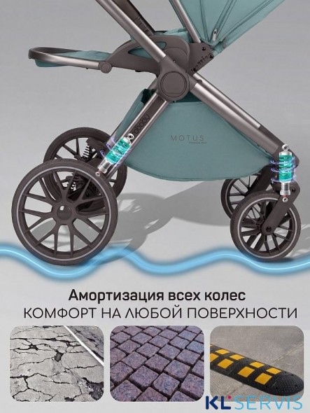 Коляска детская из экокожи 2в1 Amarobaby Motus Premium Ecco Exclusive