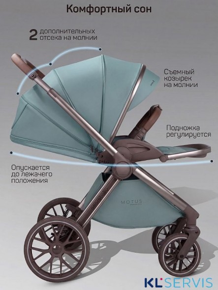 Коляска детская из экокожи 2в1 Amarobaby Motus Premium Ecco Exclusive
