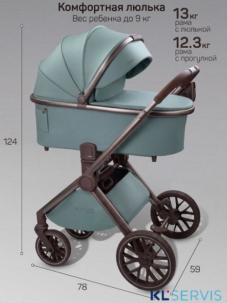 Коляска детская из экокожи 2в1 Amarobaby Motus Premium Ecco Exclusive