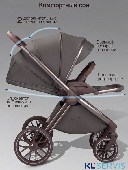 Коляска детская из экокожи 2в1 Amarobaby Motus Premium Ecco Exclusive