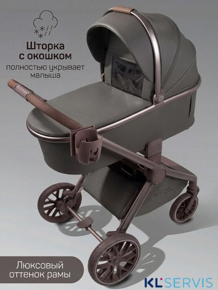 Коляска детская из экокожи 2в1 Amarobaby Motus Premium Ecco Exclusive