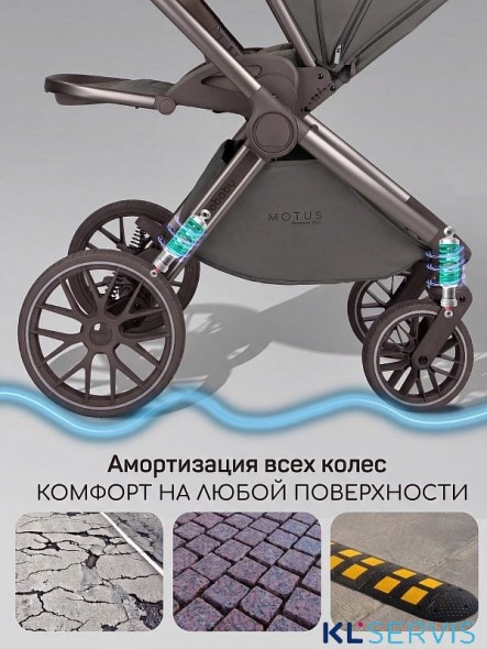 Коляска детская из экокожи 2в1 Amarobaby Motus Premium Ecco Exclusive