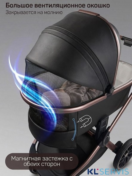 Коляска детская из экокожи 2в1 Amarobaby Motus Premium Ecco Exclusive