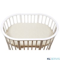 BAMBOLA Матрас в овальную детскую кроватку OVAL HOLO + KOKOS 8 125х75х8, Микрофибра