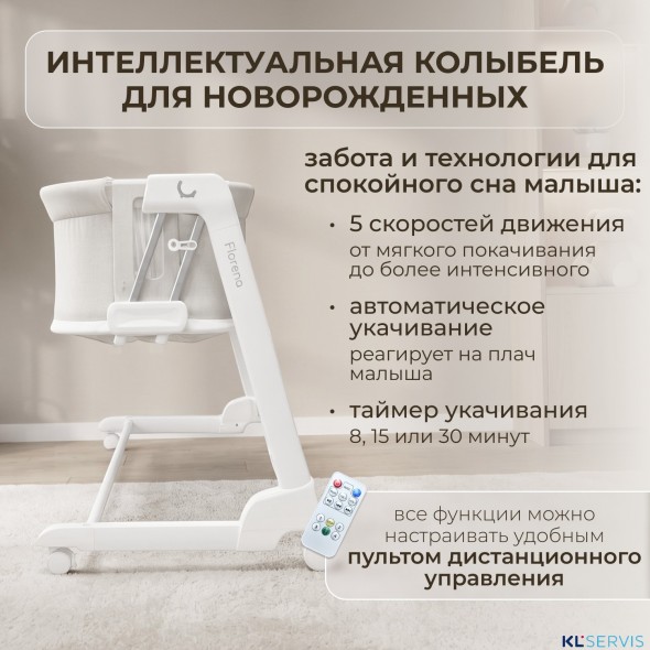 Электроколыбель BubaGo Florena (трансформер), Датчик плача (Smart-режим)