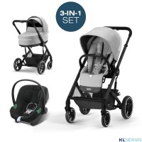 Коляска 3 в 1 Cybex Balios S Lux New 2023 шасси Black,  (с дождевиком)