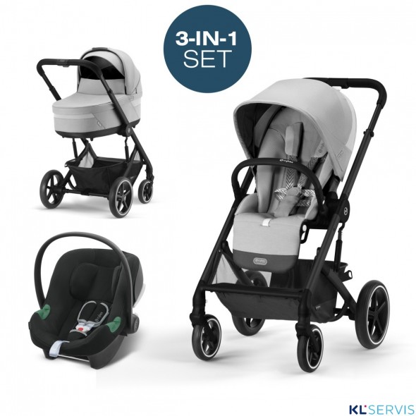 Коляска 3 в 1 Cybex Balios S Lux New 2023 шасси Black,  (с дождевиком)