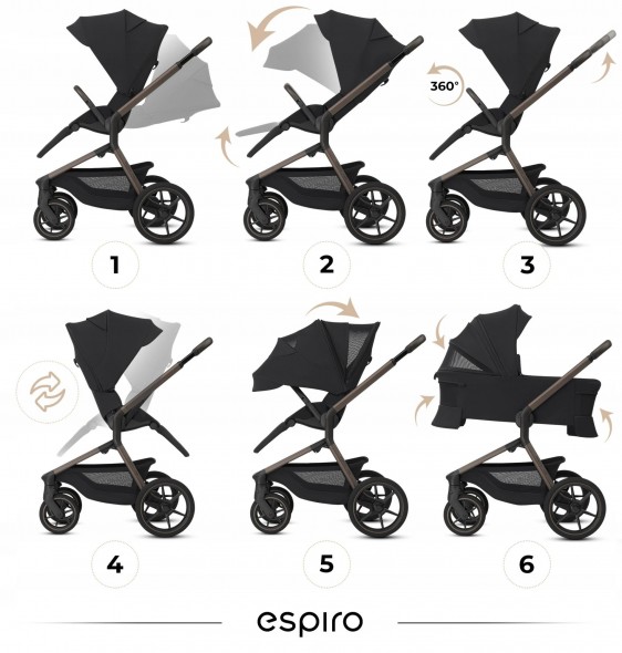 Коляска 2-в-1 Espiro noble со складной люлькой