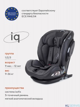 АВТОКРЕСЛО RANT IQ ISOFIX 1/2/3 (9-36 КГ)