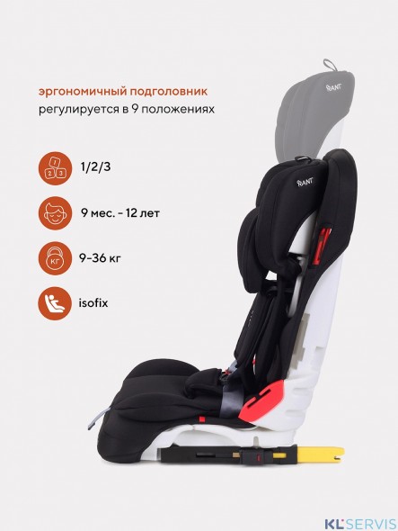 АВТОКРЕСЛО RANT TAXI ISOFIX 1/2/3 (9-36 КГ)