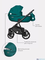 Коляска Riko Basic Montana Ecco 2 в 1 (100% кожа) 