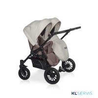 Коляска универсальная для двойни 2 в 1 Riko Basic Saxo