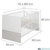 Детская кровать ROBA Julia 70х140, белый/выбеленный дуб